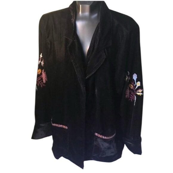 Studio WestApparel NEW Velvet Boho Embroidered Jacket Blazer Unlined Oversize 1X - Picture 2 of 16